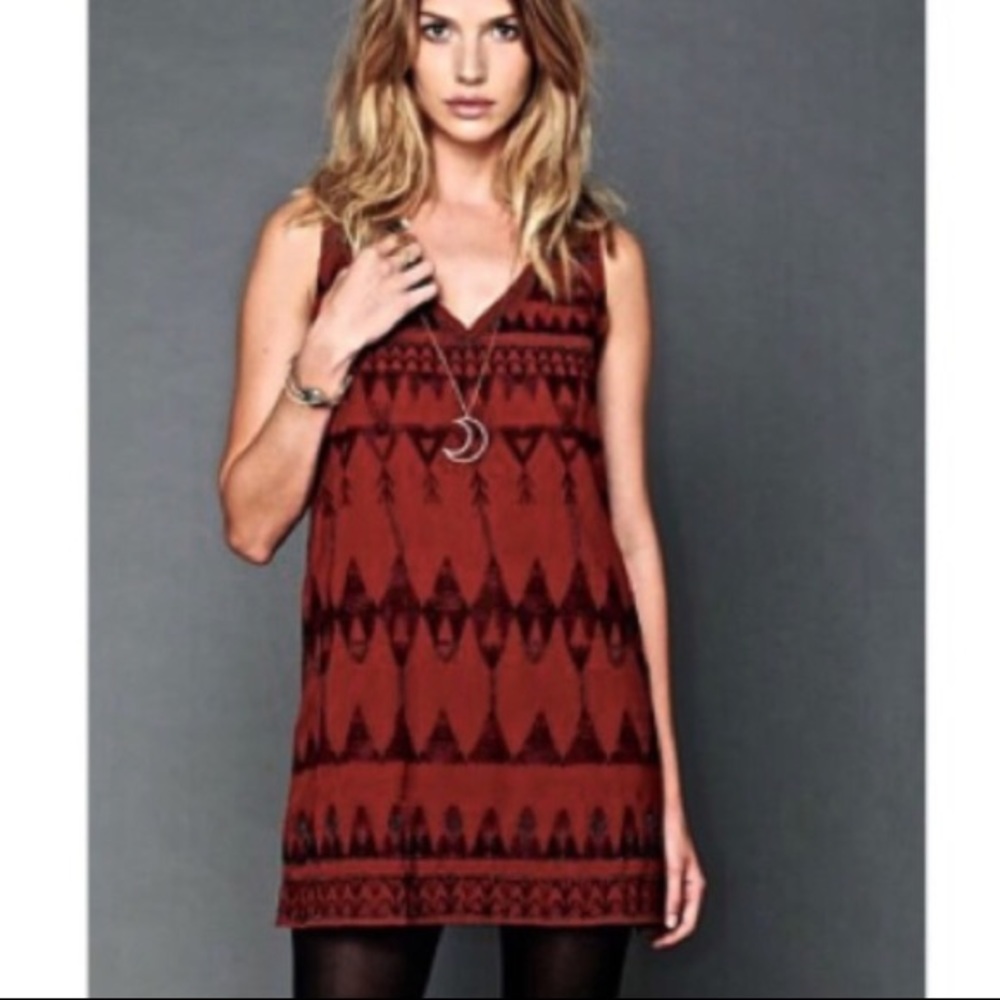 Free People Beaded Mini Dress, Burgundy